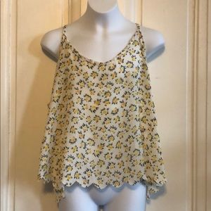 Open back floral LA hearts tank